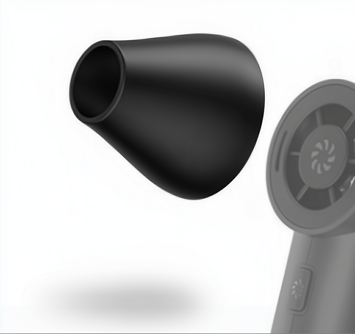 Black Air Caddy Pro nozzle on a white background